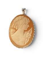 Pendant Mandile 1922 Woman Cammei  in Silver Conchiglia 2MCICM236.7